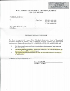 order to dismiss criminal charges