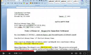 Court Settlement Letter