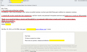 webinar feedback