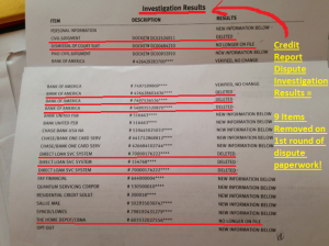 Dispute Paperwork Credit Report 9 Items Removed once