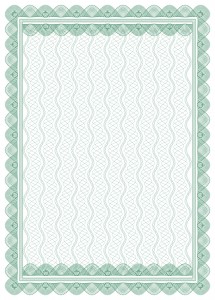 Green Vertical Certificate