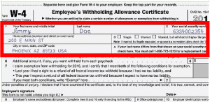 SPC UCC YOUR INCOME ADDRESS W 4