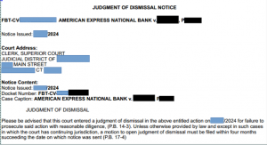 AmEx 20k dismissal SPC dischage