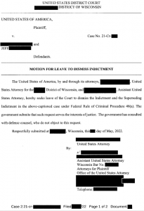 Fed case dismissed 2022