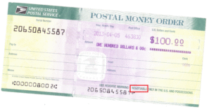 Blank Postal Money Order 1
