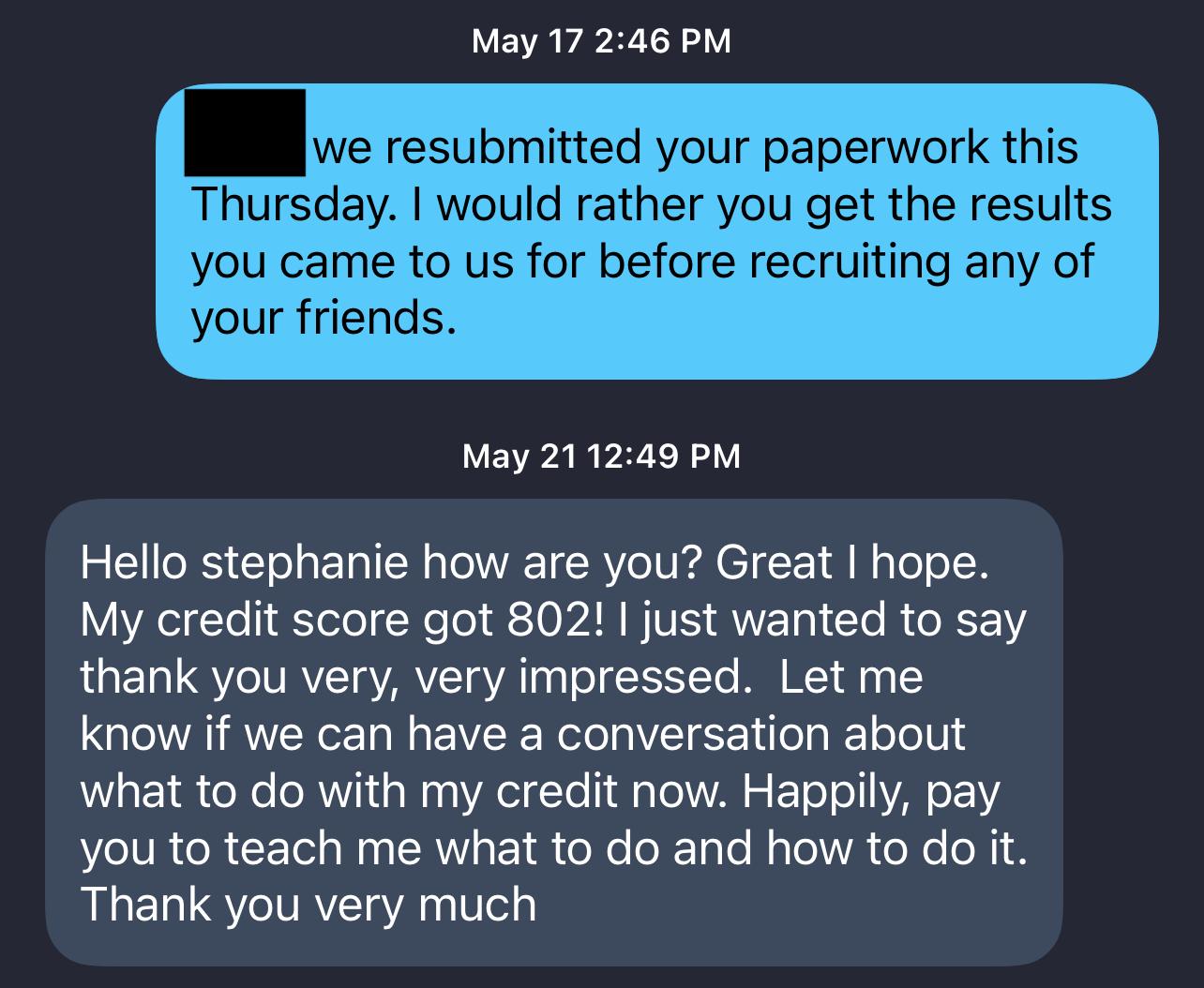 Credit Dispute Good Results Feedback2
