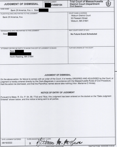 Bank of America $9K Lawsuit SPC Discharge