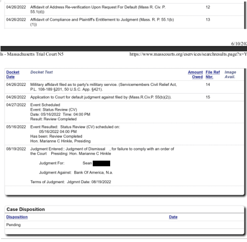 Bank of America $9K Lawsuit SPC Discharge