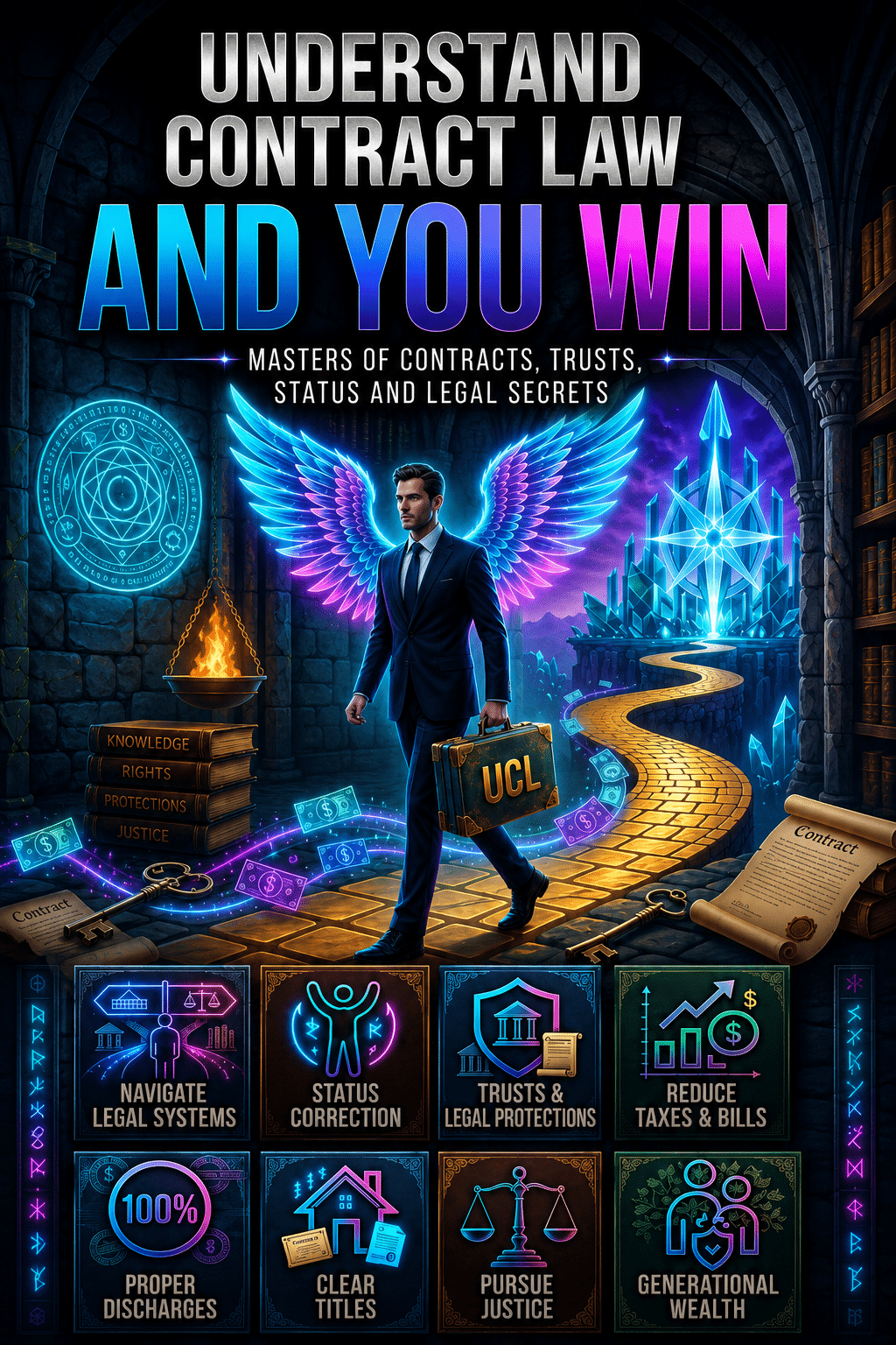 Understand Contract Law and You Win Mobile Header Understand Contract Law and You Win mobile banner featuring contracts, trusts, status correction, proper discharges, clear titles, justice, and generational wealth